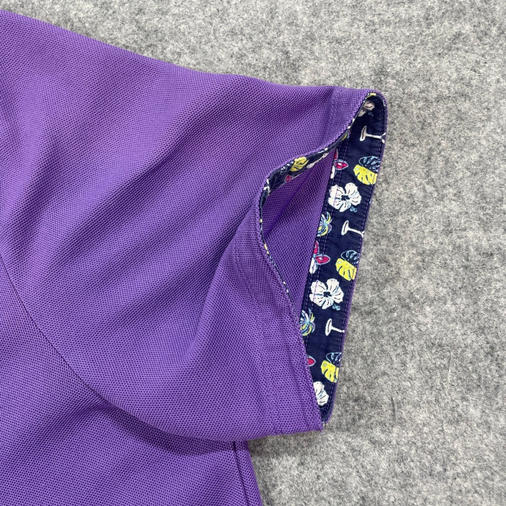 Tommy Bahama Mens Polo Shirt XL Purple Short Sleeve IslandZone Resort Golf Pima - Picture 9 of 16